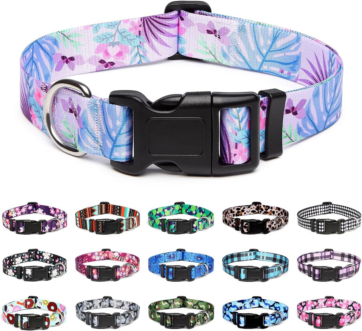 Mercano Adjustable Dog Collar - Special Design Patterns, Soft Nylon Comfortable Sturdy Pet Collar