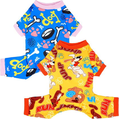 2PCS Dog Pajamas for Extral Small Xs Sized Doggie Pjs Clothes Puppy Onesies Outfits Pet Jammies Boy
