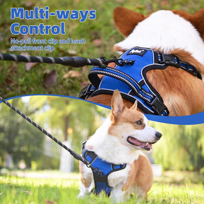 PUPTECK No Pull Dog Harness for Large, Adjustable Reflective Dog Harness with Handle Easy Control