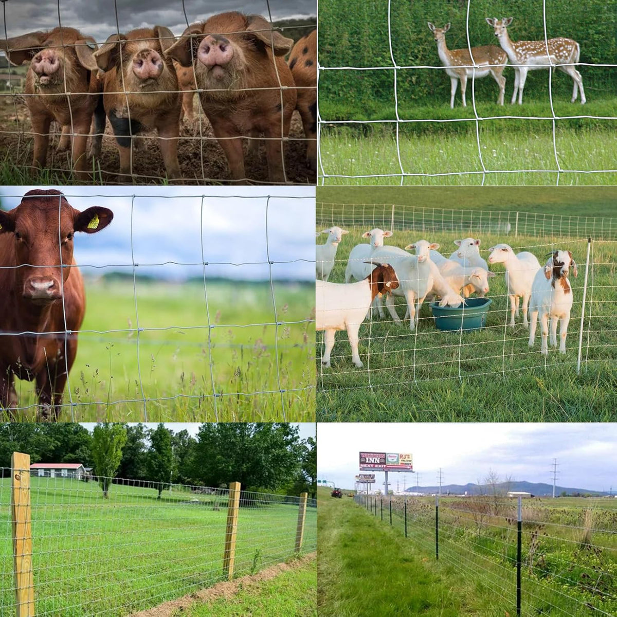 Farm Fence, 4ft x 164ft Galvanized Wire Fencing, Cattle Fence, Deer Fence, Heavy Zinc Coating Farm