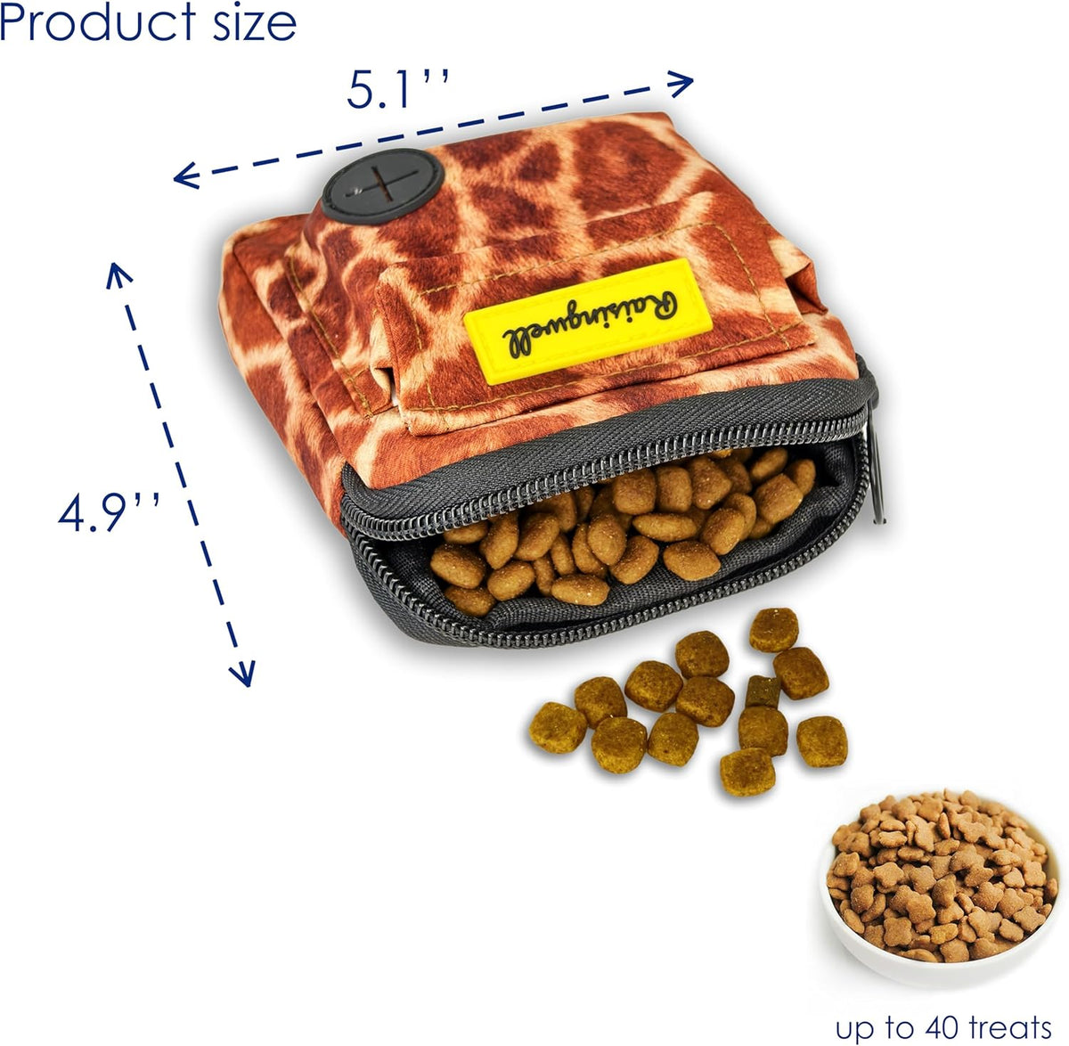 Dog Treat Pouch for Pet Walking and Training with Clicker Poop Bags and Double Bag Design Small