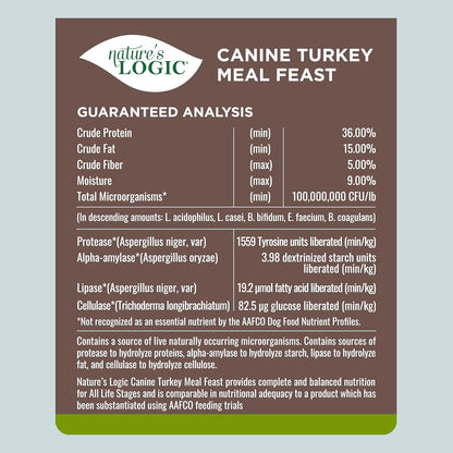 NATURE'S LOGIC Dry Dog Food - 100% Natural - No Synthetics - for All Ages, Sizes, Breeds - Free