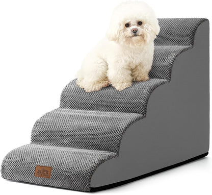 Dog Stairs for Small Dog 22.6" H, Curved Pet Step for Puppy, Older Cat, Medium Pet Ramp for High