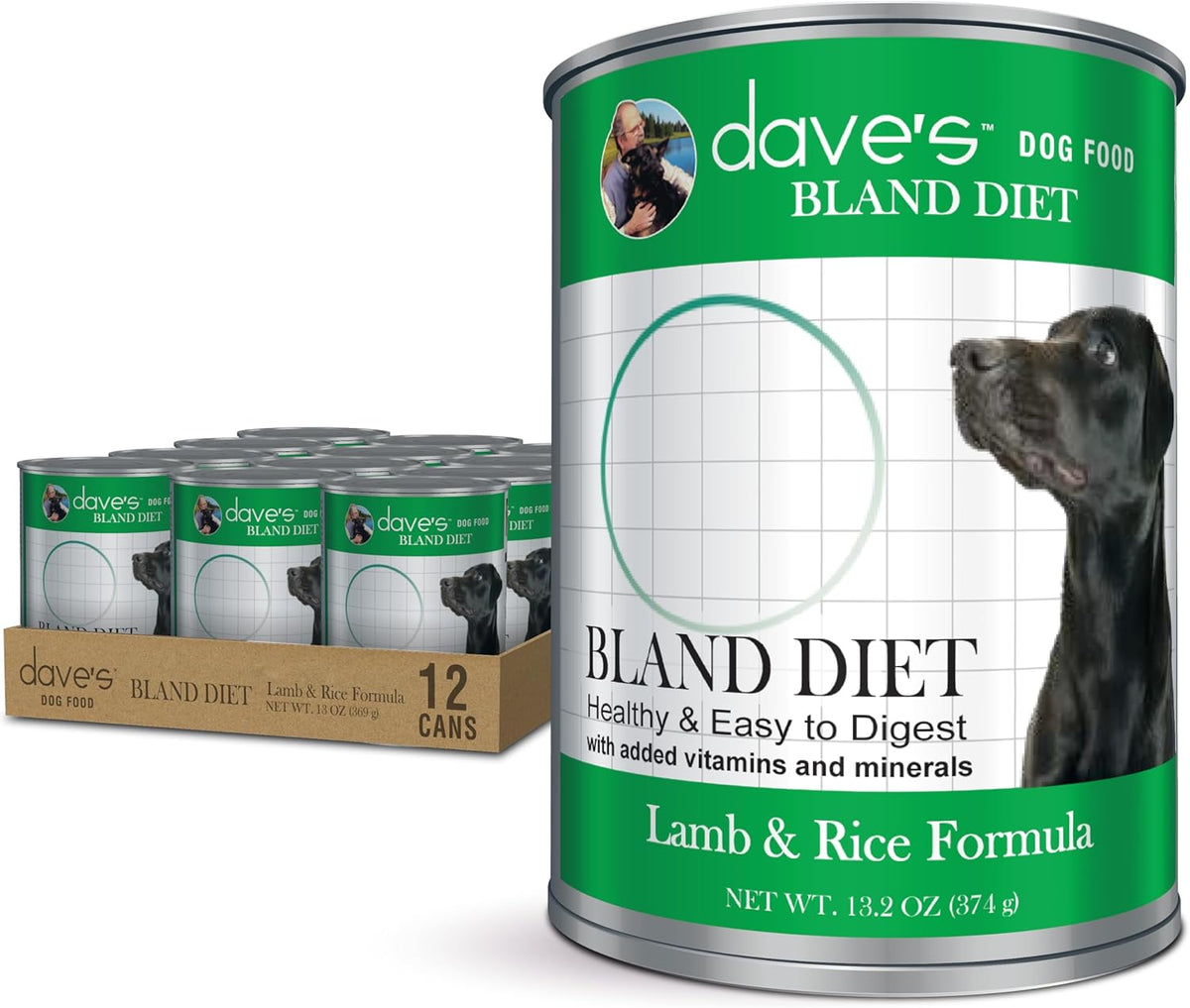 Dave's Pet Food Bland Dog Food (Lamb & Rice), Canned Wet Dog Food for Sensitive Stomachs
