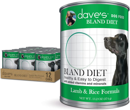 Dave's Pet Food Bland Dog Food (Lamb & Rice), Canned Wet Dog Food for Sensitive Stomachs