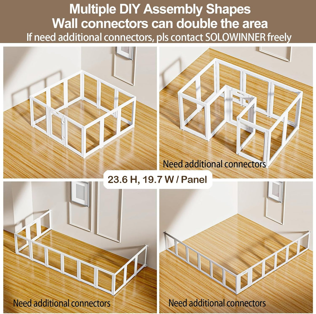 Clear Acrylic Dog Playpen Transparent Dog Playpen Indoor, Easy Assemble Clear Pet Pen for Puppy