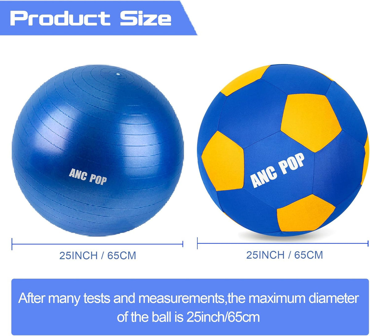 Herding Ball for Dogs Horse Ball & Cover 25" for Horses Large with Hand Pump for Play, Blue and