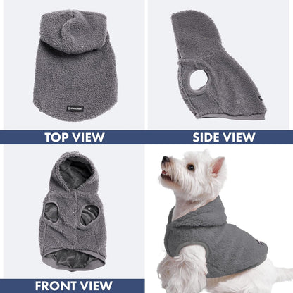 Spark Paws Teddy Dog Sweater, Sherpa Jacket Vest with Warm Fleece Lining, Winter Coat Suitable for