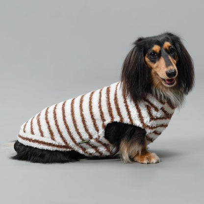 Fitwarm 2 Pack Striped Fleece Dog Sweater, Warm Winter Clothes for Small Dogs Boy Girl, Fuzzy Pet