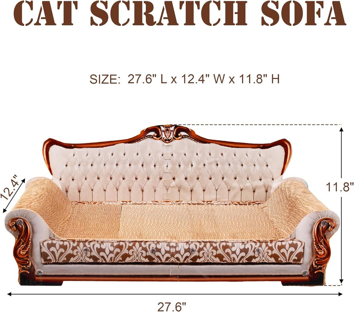 Scratching Sofa, Couch Shaped Thick Scratching Cardboard, Lounge Bed for Indoor Rest&Play, Sofa