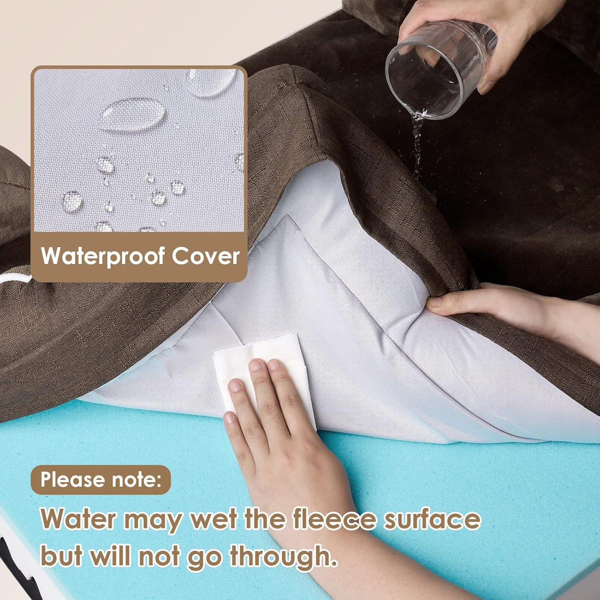 EHEYCIGA Orthopedic Dog Bed for Medium Dogs, Waterproof Memory Foam Medium Dog Beds with Sides