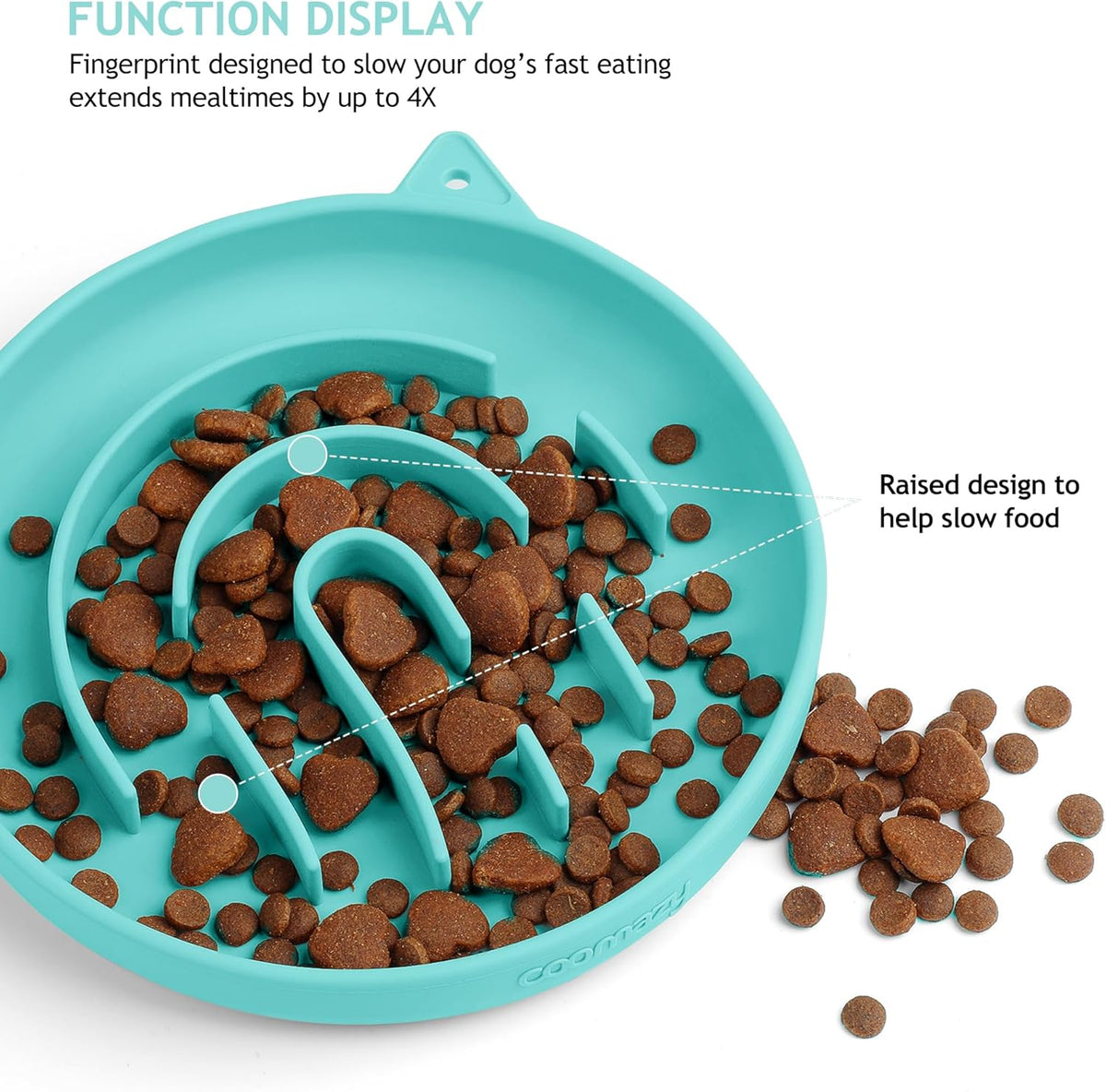 Coomazy Silicone Slow Feeder Dog Cat Bowls, Interactive Puzzle Toy for Pets Dry/Wet Food Training