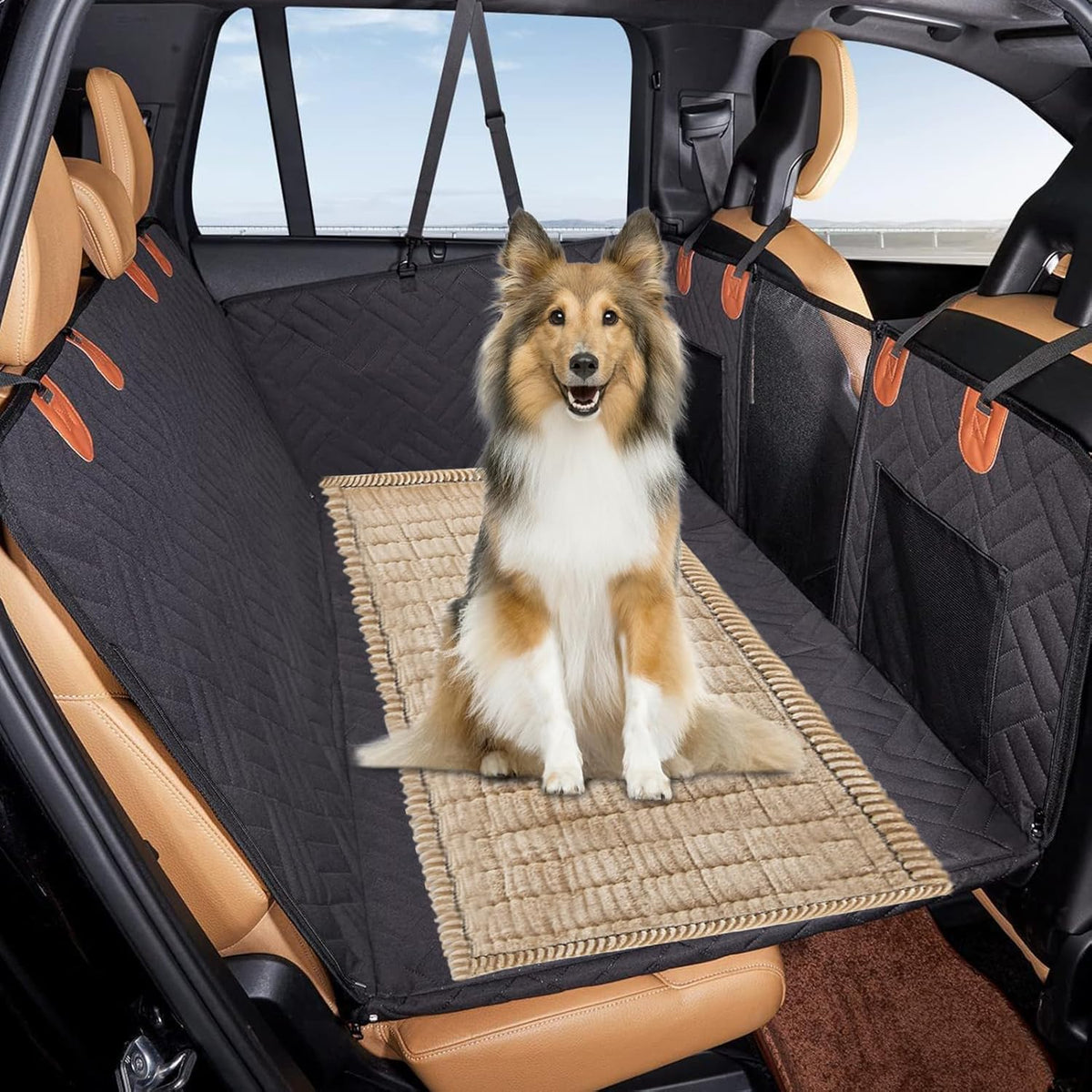 VClife Dog Bed Mat for Car, Anti Slip Pet Bed Travel Pad Comfortable Furry Dog Car Seat Cover for