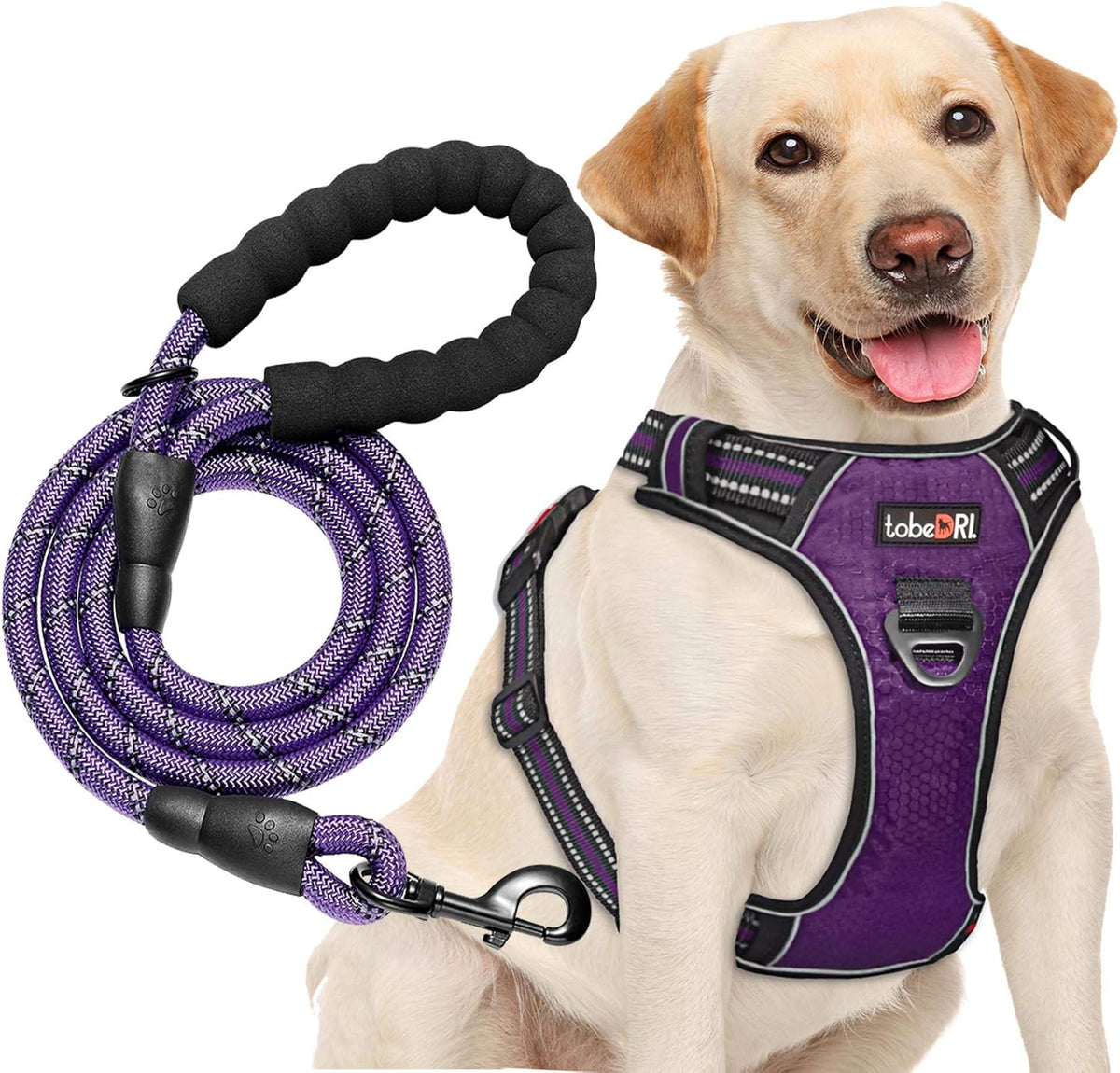 No Pull Dog Harness Adjustable Reflective Oxford Easy Control Medium Large Dog Harness with A Free