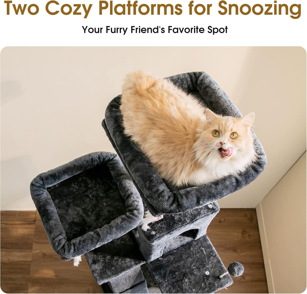 MWPO 70.1-Inch Large Cat Tree, Multi-Level Tall Cat Tower for Indoor Cats, Plush Cat Condo with Big