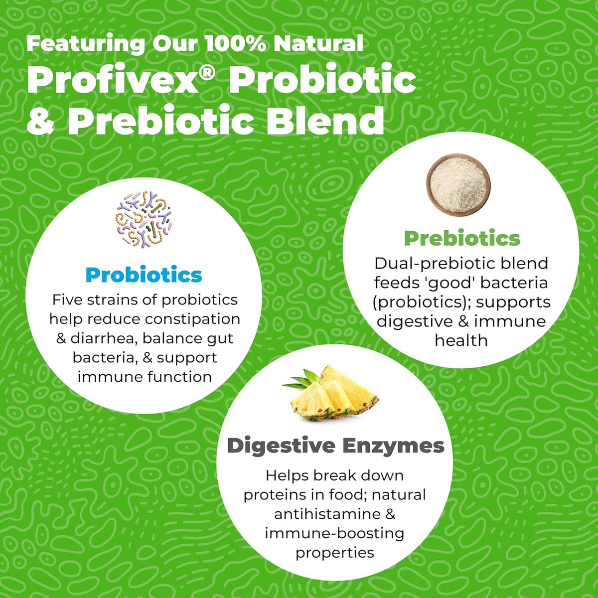 Vetnique Glandex Daily Probiotics for Dogs with Prebiotics to Support Gut Health with Fiber and