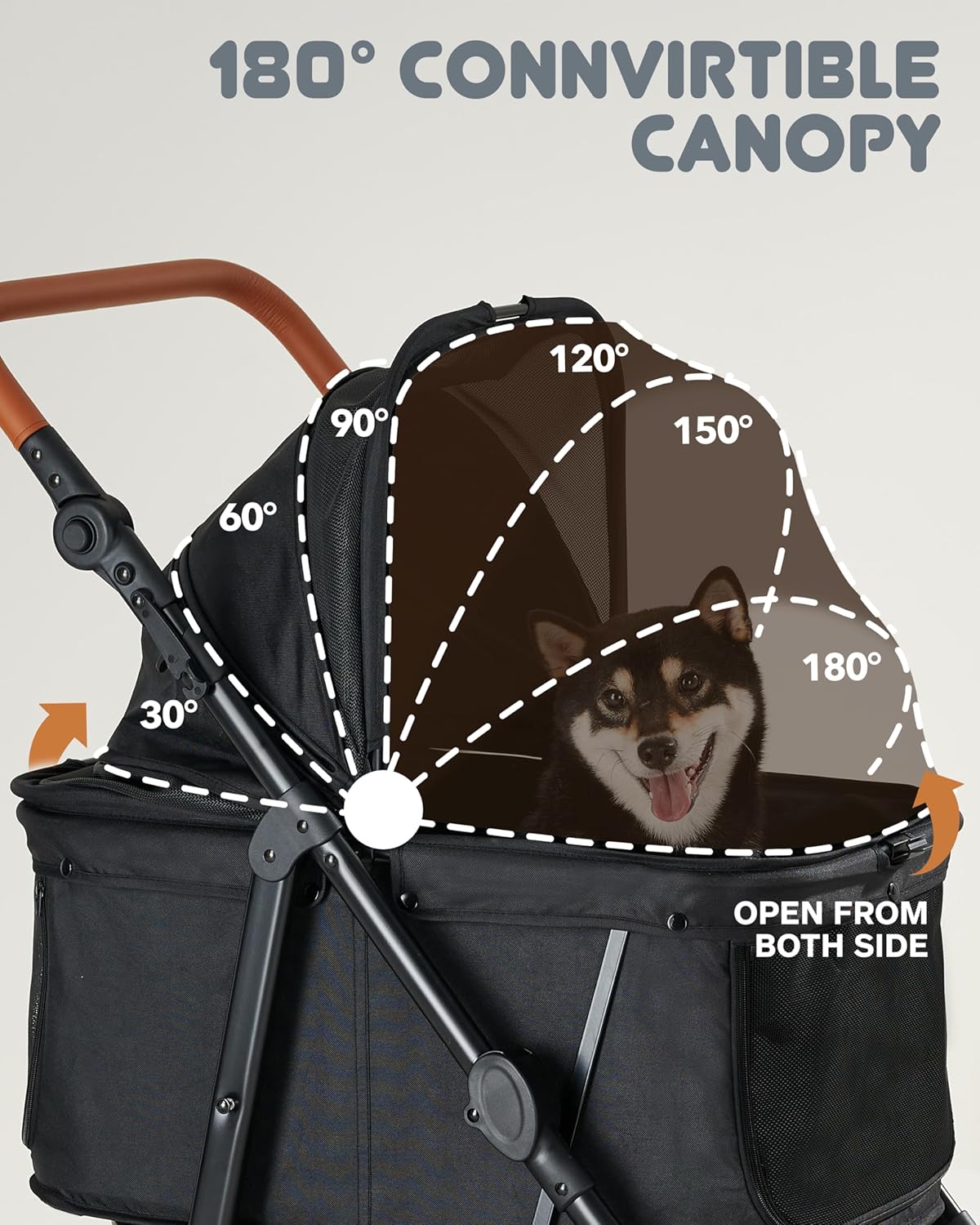 Medium Dog Stroller for Large Dogs, pet Stroller for Medium Dogs Up to 66lbs, All-Terrain with