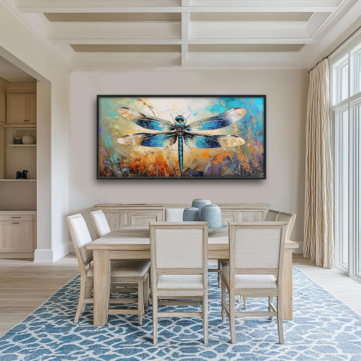 Quorin Dragonfly Large Wall Art Abstract Dragonfly Pictures Wall Decor Colorful Canvas Print