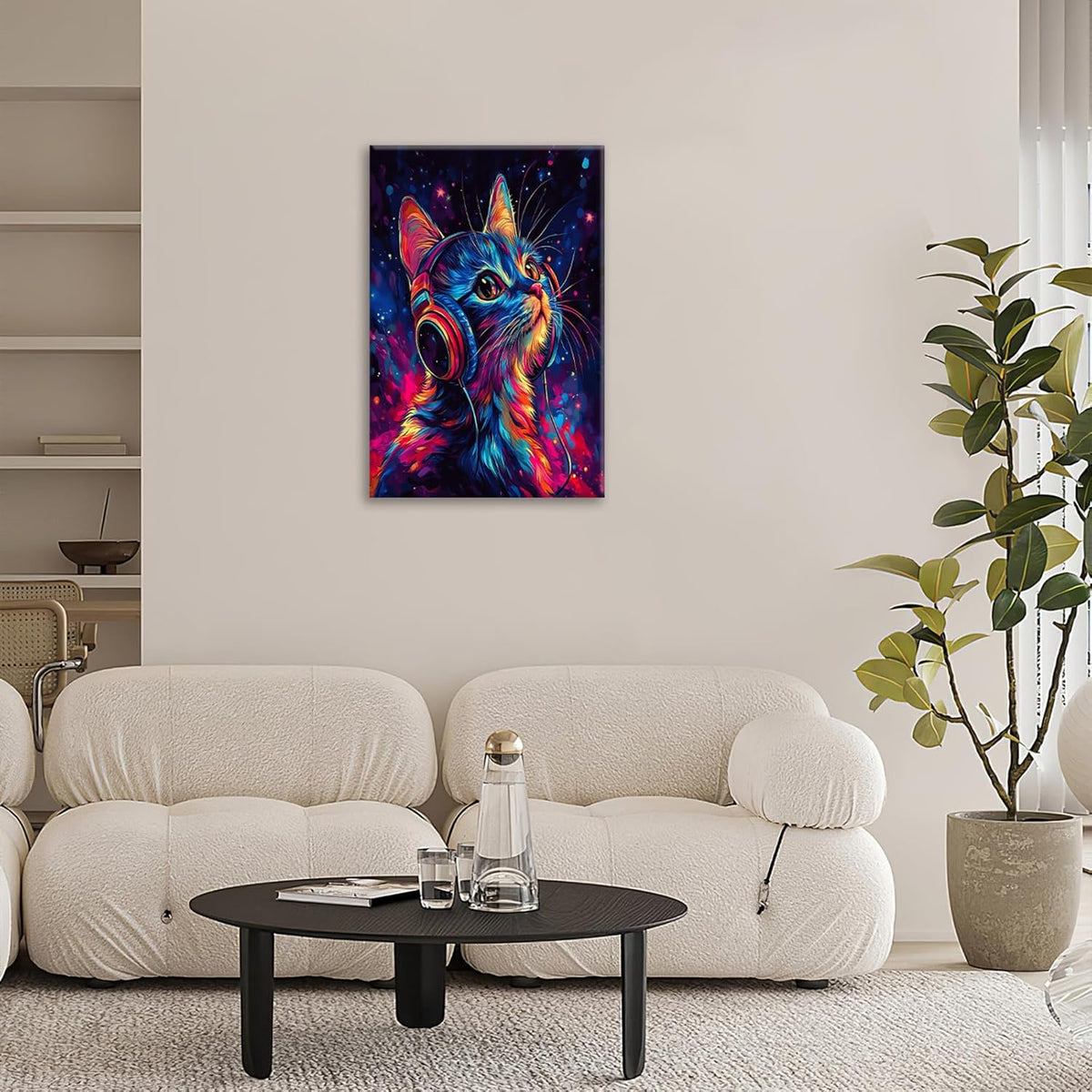 Cat Wall Art Canvas Fantastic Animal Wall Decor Prints Framed Painting Colorful Pictures Gifts
