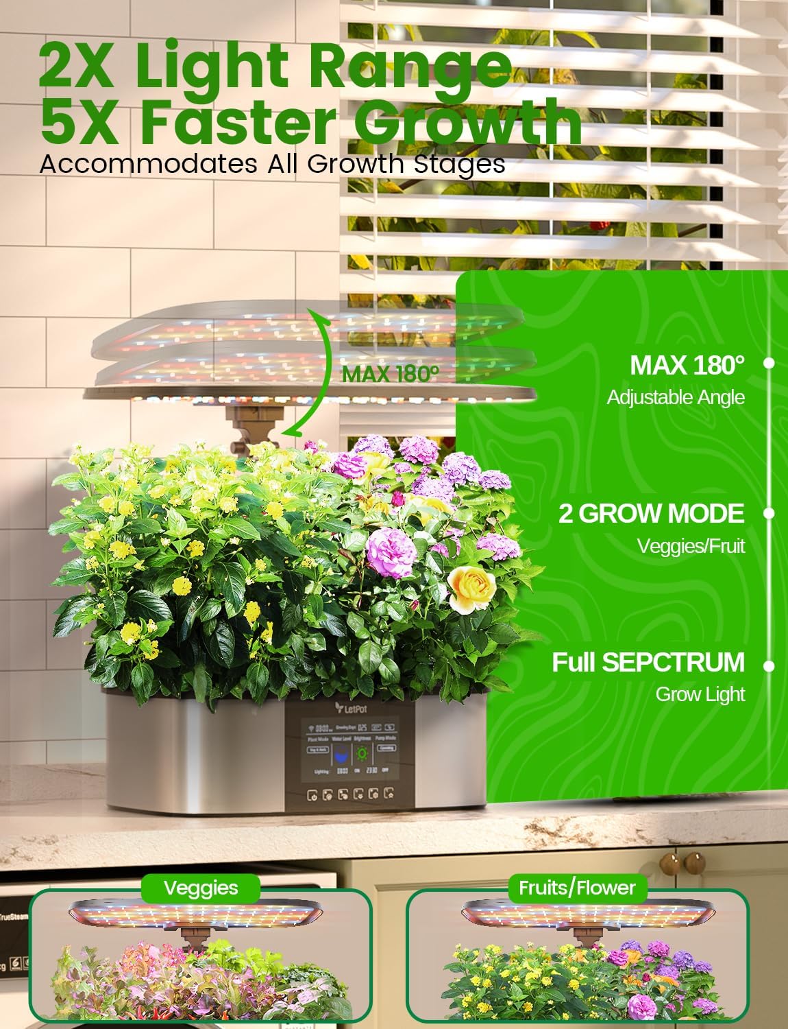 LetPot LPH-Max Hydroponics Growing System Kit, 21 Pods APP & WiFi Automatic Controlled Smart Indoor