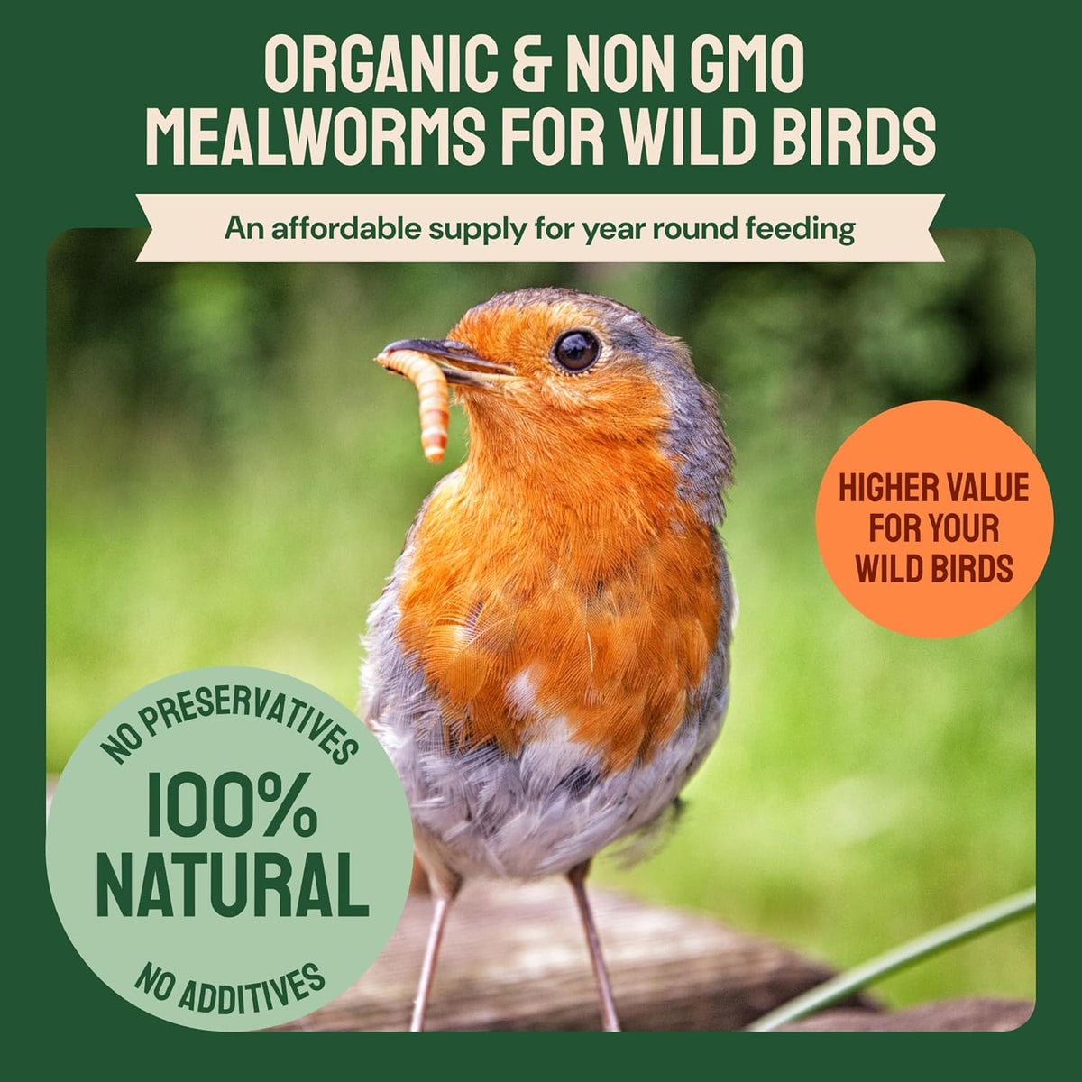 Dried Mealworms - 2 Lb Bag - High Protein Chicken Feed, Mealworms for Birds & Chickens - Meal Worms