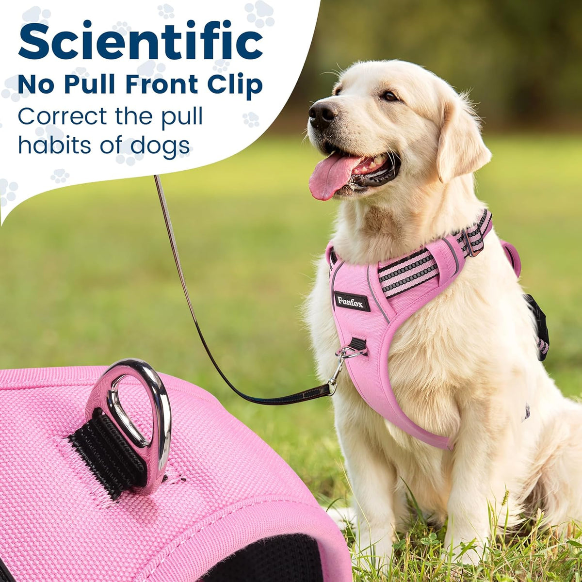 Funfox Dog Harness No Pull, Adjustable Pet Vest Harness, Super Soft Material with Vertical Handle