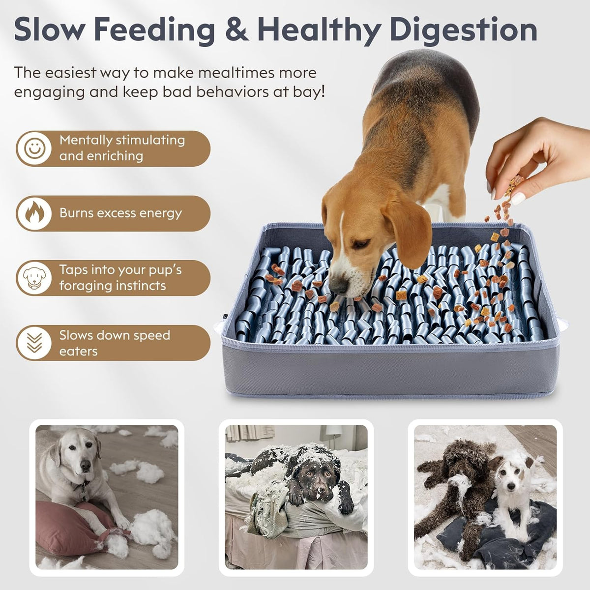 Snuffle Mat for Dogs, Dog Puzzle Mat, Interactive Dog Toys for Enrichment,Sniff Mats with Non-Slip