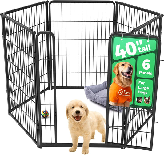 FXW Homeplus Unleashed Indoor Dog Playpen - Stress-Free and Safe Play, Heavy Duty 40 Inch 6 Wire
