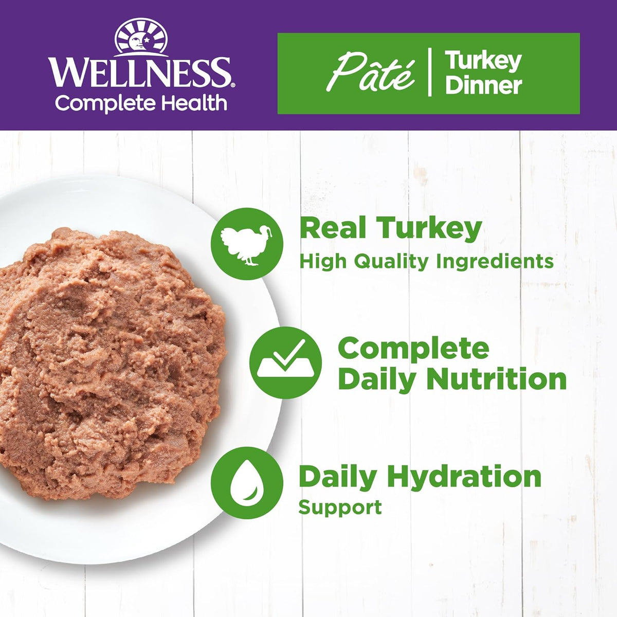 Wellness Complete Health Pate Adult Wet Cat Food, Natural, Protein-Rich, Grain Free, 5.5 Ounce, 24
