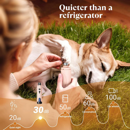 YABIFE Dog Nail Grinder, Dog Nail Trimmers and Clippers Kit, Super Quiet, Rechargeable, for Small