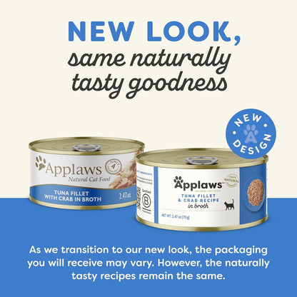 Applaws Natural Wet Cat Food in Broth, Limited Ingredient Canned Wet Cat Food, No Additives, Made