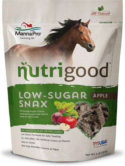 Manna Pro Nutrigood Low-Sugar Horse Treats – Apple Flavor, Healthy Natural Reward for Horses and
