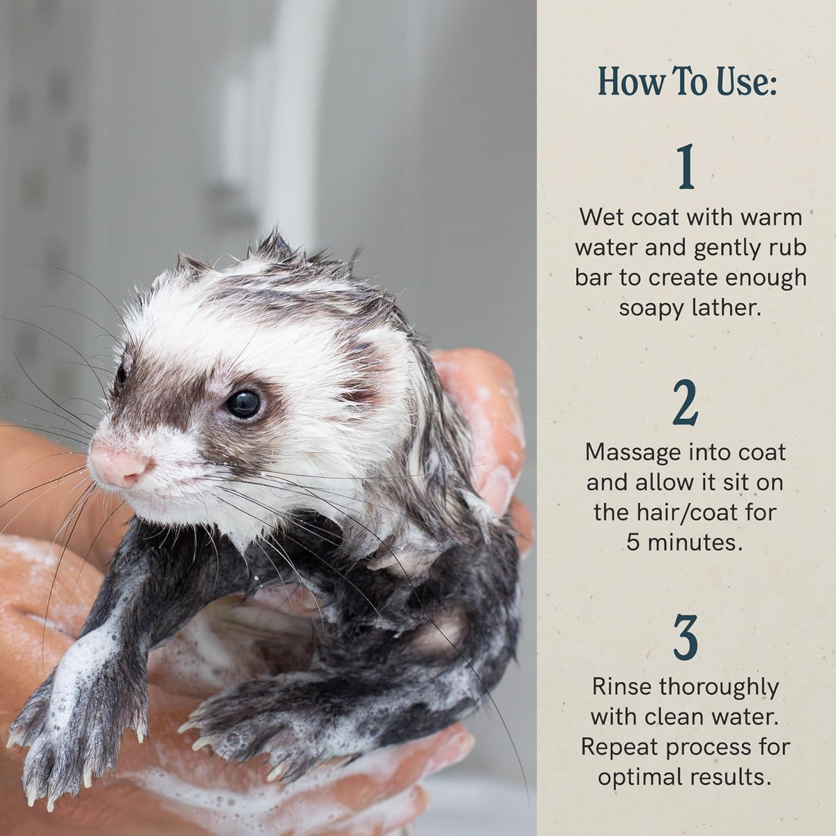 JR Liggett’s Natural Liquid Small Animal Shampoo for Sensitive Skin - 100% Detergent Free, Non-GMO