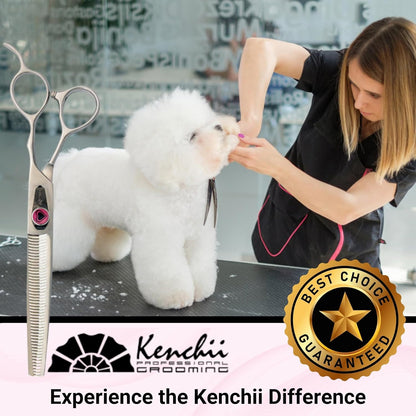 Kenchii Love Dog Grooming Scissors, 46 Tooth Thinning Shears, Dog Scissors for Grooming