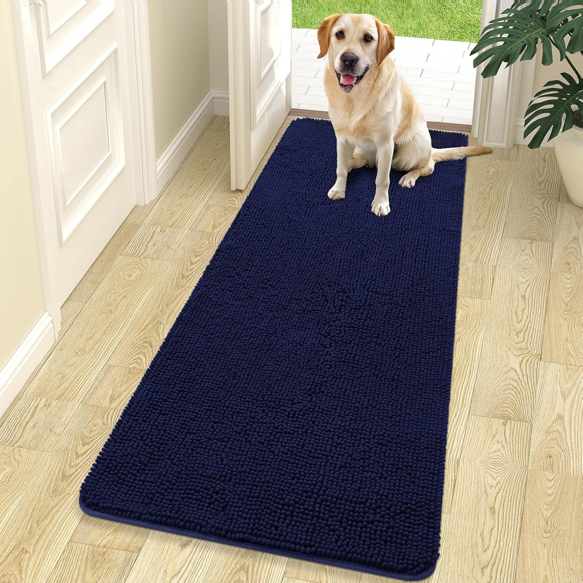 OLANLY Dog Door Mat for Muddy Paws 70x24, Absorbs Moisture and Dirt, Absorbent Non-Slip Washable