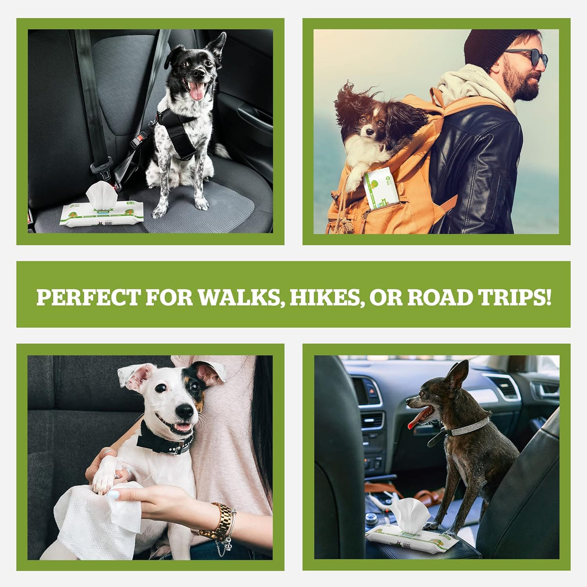 Pogi’s Dog Wipes Travel Packs – Hypoallergenic Pet Wipes for Paws, Body & Butt – Cleaning &