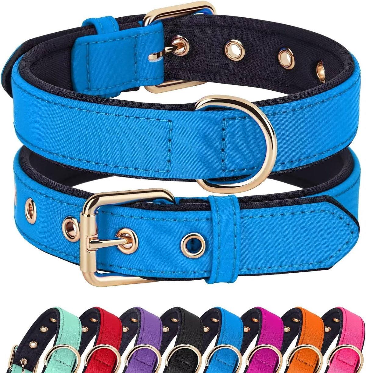Didog Soft Padded Dog Collars for Small Dogs, Lightweight and Breathable Dog Collar with Metal