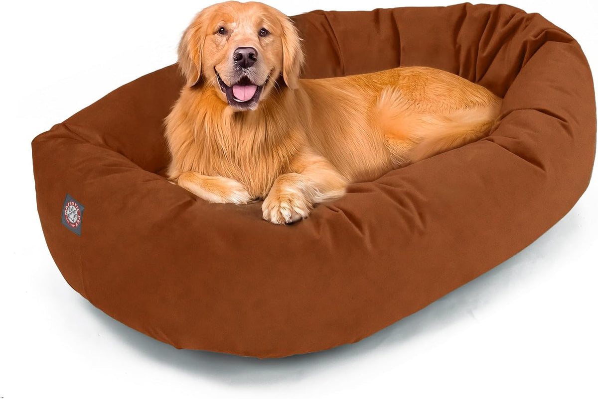 Majestic Pet 40 Inch Suede Shredded Memory Foam Mix Calming Large Dog Bed Washable 40 x 29 x 9