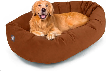 Majestic Pet 40 Inch Suede Shredded Memory Foam Mix Calming Large Dog Bed Washable 40 x 29 x 9