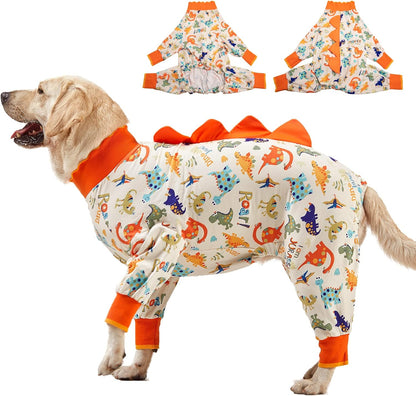LovinPet Dog Pajamas Large Sized Dog, Anti Licking, Recovery Suit, Lightweight Jurassic Knit, UV