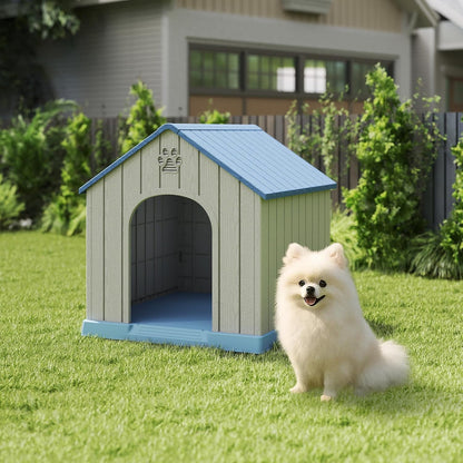 DRATO Dog Houses Resin Small Indoor Outdoor Dog Kennel for All-Weather Use Cozy Shelter for Small