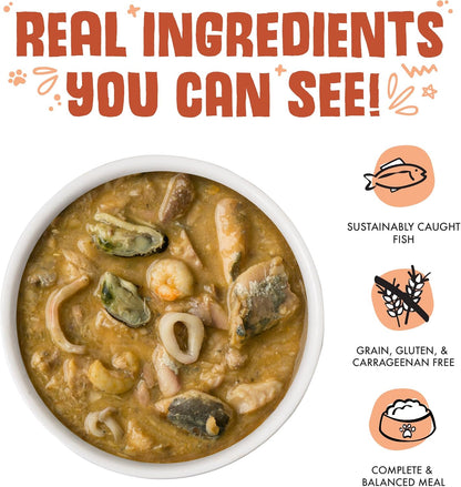Weruva Classic Cat Food, Marbella Paella with Mackerel, Shrimp, & Mussels in Gravy, 3oz Can (Pack