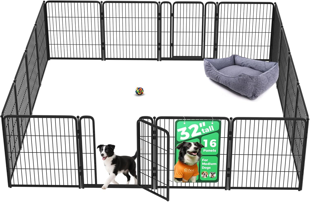 FXW Homeplus Unleashed Indoor Dog Playpen - Stress-Free and Safe Play, Heavy Duty 32 Inch 16 Wire