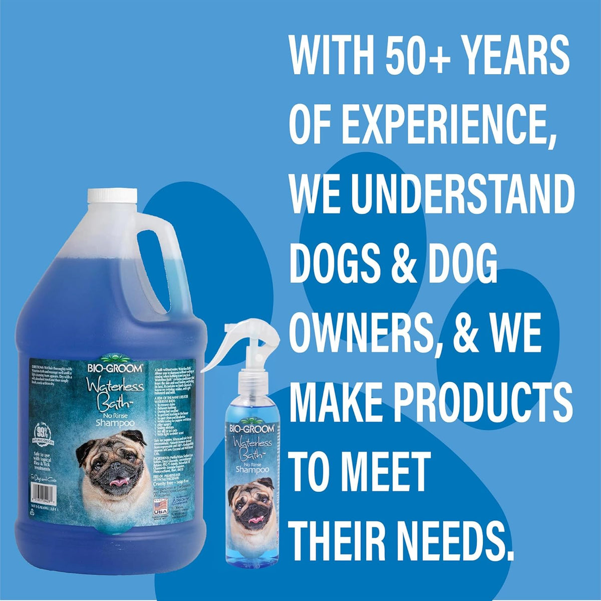 Bio-Groom Waterless Dog Shampoo - Tearless, No-Rinse, Dog Bathing Supplies, Puppy Wash, Cat & Dog