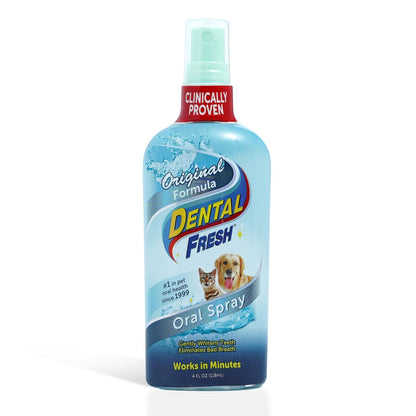 Dental Fresh Oral Spray for Dogs and Cats, Eliminates Bad Breath and Protects Their Teeth & Gums, 4