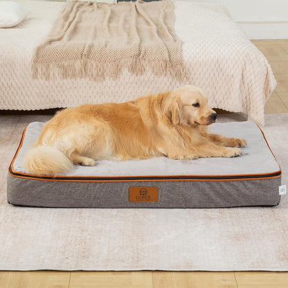 Orthopedic Memory Foam XXL Dog Bed - 6" Thick Beds for Extra Large Sized Dog - Waterproof Removable