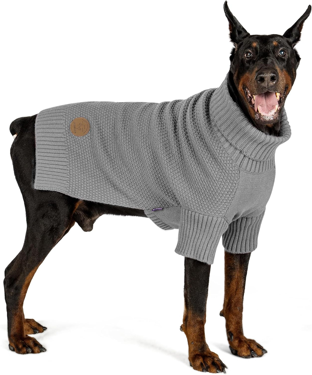 cyeollo Dog Sweater Knitwear Pullover Sweaters with Leash Hole Turtleneck Fall Winter Dog Clothes
