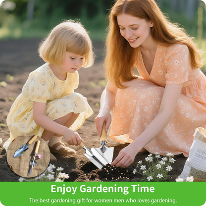 Garden Tool Set, 2 Pieces Stainless Steel Heavy Duty Garden Tools, Garden Kit with Ergonomic Wooden