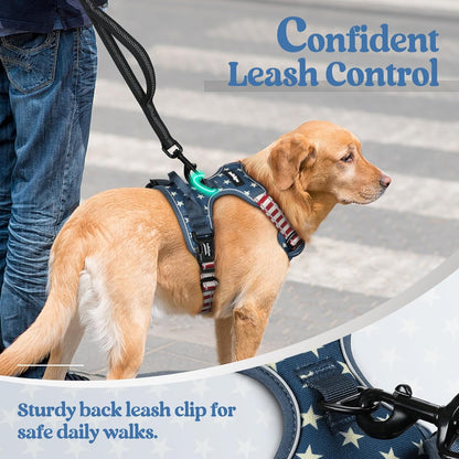 rabbitgoo Dog Harness No Pull with 2 Leash Clips, Adjustable Soft Padded, Reflective Oxford No