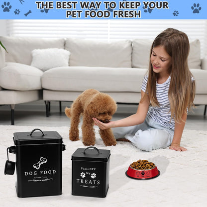 Meraki Home Small Dog Food Container and Dog Treats Container - Tight Lids - Feed Scoop and Pet
